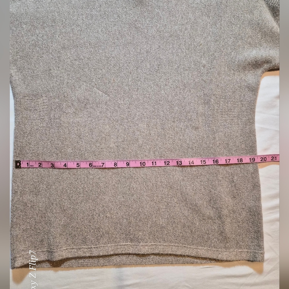 ​Talbots Petite XLp Metallic Shimmer Wool Blend Boatneck Sweater Beige EUC - Picture 5 of 8